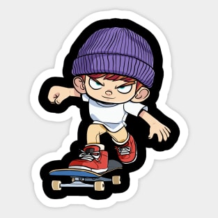 Skateboarder Cruising Skater Skate Gift Sticker